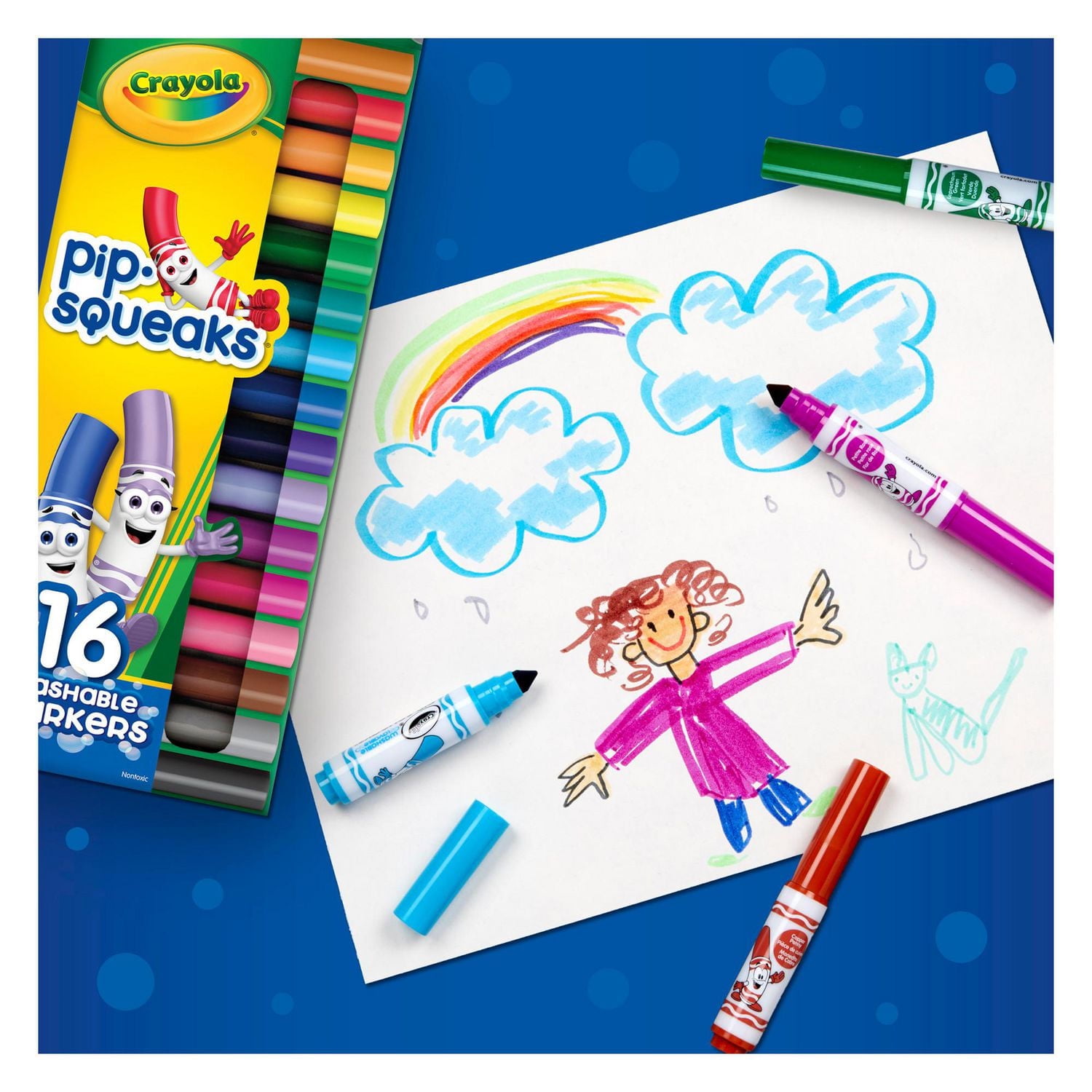 Crayola Pip-Squeaks Broad Line Washable Markers, 16 Count, 16 Washable Markers