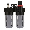 thumbnail image 1 of Air Compressor Oil Water Separator, PT 1/4 Air Pressure Filter Gauge Oil Water Filter Compressor Filter Gauge Trap Tools Kit, 1 of 8