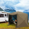 thumbnail image 3 of EAGLE PEAK 12x12 ft Portable Quick Pop Up Canopy Tent with 3 Wall Panels, 6 Sided Instant Gazebo Outdoor Camping Screen Tent, Beige, 3 of 7