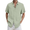 thumbnail image 1 of DGMIOCS Chemise Imprimée pour Homme Coupe Régulière Non Rétrécie Chemise Quotidienne Vert3 TTG, 1 of 4
