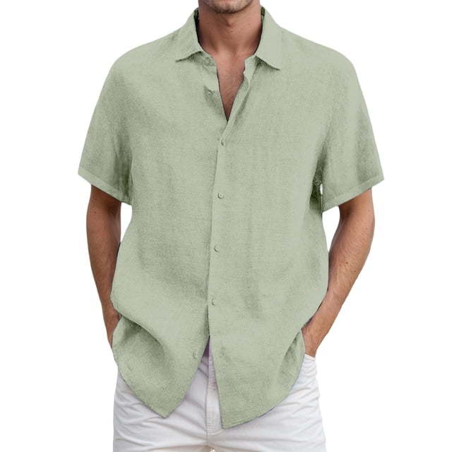 DGMIOCS Chemise Imprimée pour Homme Coupe Régulière Non Rétrécie Chemise Quotidienne Vert3 TTG