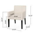 thumbnail image 2 of Accent Chair, Living Room Accent Chair, Upholstered Arm Chair with Wood Legs, Mid-century Modern Single Sofa, Beige+Black, 2 of 7
