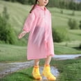 thumbnail image 3 of Cethrio Kids Girls' Rain Jackets, Hooded Mid-length Lightweight Waterproof Kids Raincoat Pink Size 3-14 T, 3 of 6