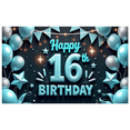 thumbnail image 2 of Colorful Theme Birthday Banner Decorative Design Happy 16th Birthday for Birthday Party Teen Party Celebration, 2 of 7