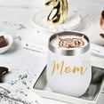 thumbnail image 5 of Mom and Dad Wine Tumbler Set, Funny Christmas Gifts for New Parents New Pregnancy New Dad New Mom Anniversary Birthday, 12oz Stainless Steel Insulated Tumbler with Lid and Golden Word, Black and White, 5 of 6