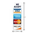 thumbnail image 3 of We Accept Credit Cards AmEx Visa MasterCard Discover Decals Sticker Logo Sign for Stores & Businesses (8" x 2.75"), 3 of 3