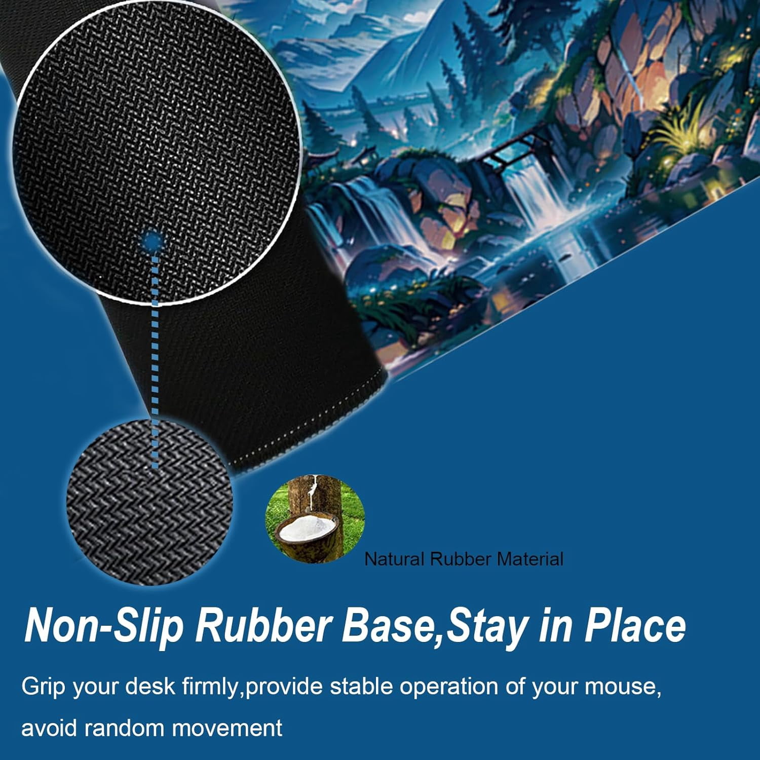 Gaming Mouse Pad 31.5x11.8 inch XL Large Extended Mouse Pad, Big Mousepad Desk Mat for Computer with Non-Slip Rubber Base and Stitched Edge-Blue Moon