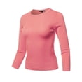 thumbnail image 2 of A2Y Women's Basic Casual Colorful 3/4 Sleeve Knit Pullover Sweator Top Pink XL, 2 of 6