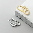 thumbnail image 2 of EOEMY 925 Sterling Silver Plain Oval Shaped Huggie Hoop Hinged Earrings A4074-Gold, 2 of 8