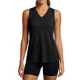 thumbnail image 2 of NELEUS Womens Plus Size Workout Tops for Casual Athletic Running Gym V Neck Loose Fit Yoga Shirts Summer Tees,Black,US Size 2XL, 2 of 9