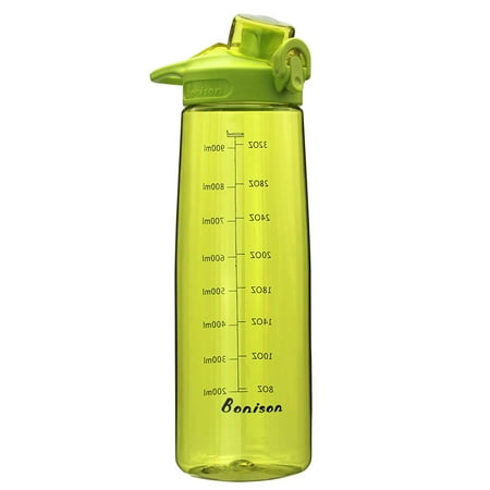 BONISON 36 OZ Sports Bottle Water With Flip Top Lid Leak Proof Bpa Free Drinking Water Bottle, for Travel Yoga Running Outdoor Cycling and Camping (Best No Leak Water Bottle)