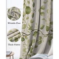 thumbnail image 3 of Green Leaves Blackout Curtains for Bedroom Living Room Darkening Curtains 90 Inch Spring Retro Watercolor Pastoral Plants Black Out Window Curtain Privacy Window Treatment Grommet Drapes 52"x90"x2, 3 of 9