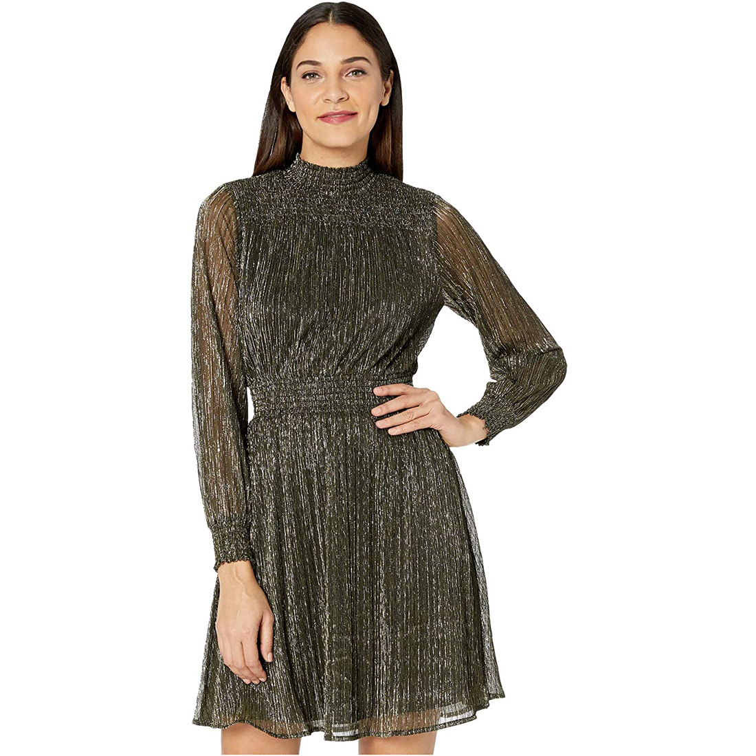 Sam Edelman Metallic Smocked Dress 