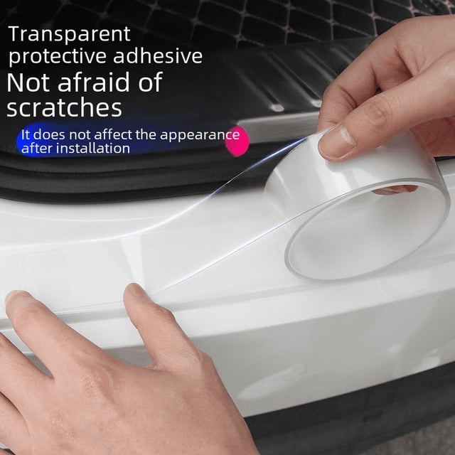 Tira de umbral universal para automóvil, pegatina anticolisión transparente invisible para puerta de maletero, pegatina de protección antipisoteo