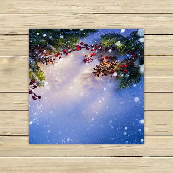 ABPHQTO Blue Christmas Snow Towels,Beach Bath Pool Sprot Travel Hand Spa Towel 13x13 Inch