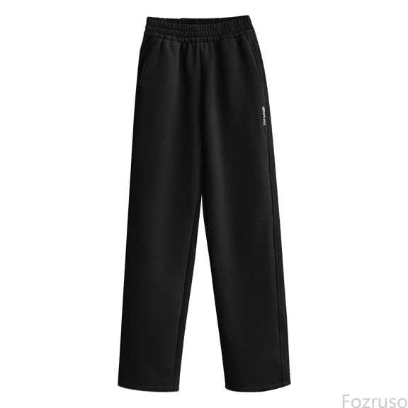 Fozruso Girls Uniform Wide Leg Pants Girls Straight Leg Fleece Pants Winter Warm Thickened Casual Trousers For Toddler Big Kids Outerwear Narrow Fit Ankle Bottoms Sizes 5-6 Years