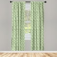 thumbnail image 4 of Ambesonne Garden Window Curtains, Symmetric Green, Each 28" W x 63" L, Green Pale Green, 4 of 4