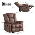 thumbnail image 5 of BTMWAY Recliner Chair with Massage, Brown Velvet Fabric Manual Recliner Couch with Heat Therapy, Massage Function, Rocking Function, and Side Pocket, Single Reclining Sofa for Adults Elderly Senior, 5 of 5