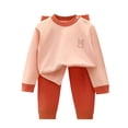 thumbnail image 5 of Viluyesy Girls 2 Piece Outfit Mock Neck Print Top and Jogger Pants Long Sleeve Soft Comfortable Warm Cute Casual Loungewear Set Orange Size 5T, 5 of 10