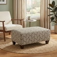 thumbnail image 2 of Roundhill Furniture Marvella Living Room Ottoman, Herringbone-Inspired Fabric Upholstery, 2 of 6