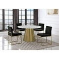 thumbnail image 2 of Best Master Furniture Jacobsen White Marble Round Pedestal Base Dining Table, 2 of 2