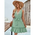 thumbnail image 5 of Women Summer Dresses Sleeveless Casual Loose Swing Midi Dress Green XL, 5 of 9