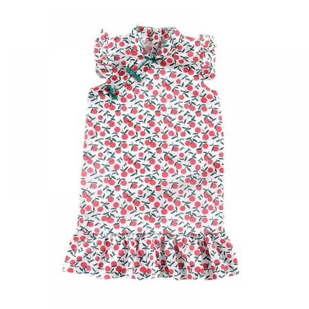 

Kids Baby Girls Summer Casual Dresses Toddler Floral Print Sundress Princess Dress