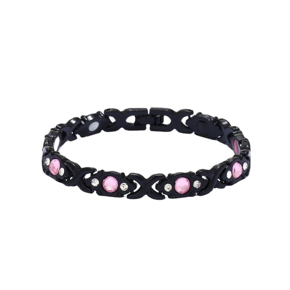 DAMAI European and American Fashion Detachable Cross Magnetic Bracelet, Titanium Steel Bracelet with 3500 Gauss Magnets, Women's Metal Wristband as a Memorial Gift