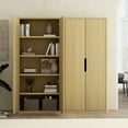 thumbnail image 5 of Rivington Modern Bookcase Cabinet in Natural Oak (5-Shelf) - Set of 2, 5 of 12