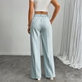 thumbnail image 5 of Wide Leg Pants Women's High Elastic Waisted in The Back Business Work Trousers Long Straight Suit Pants for Office Casual Wear, 5 of 5