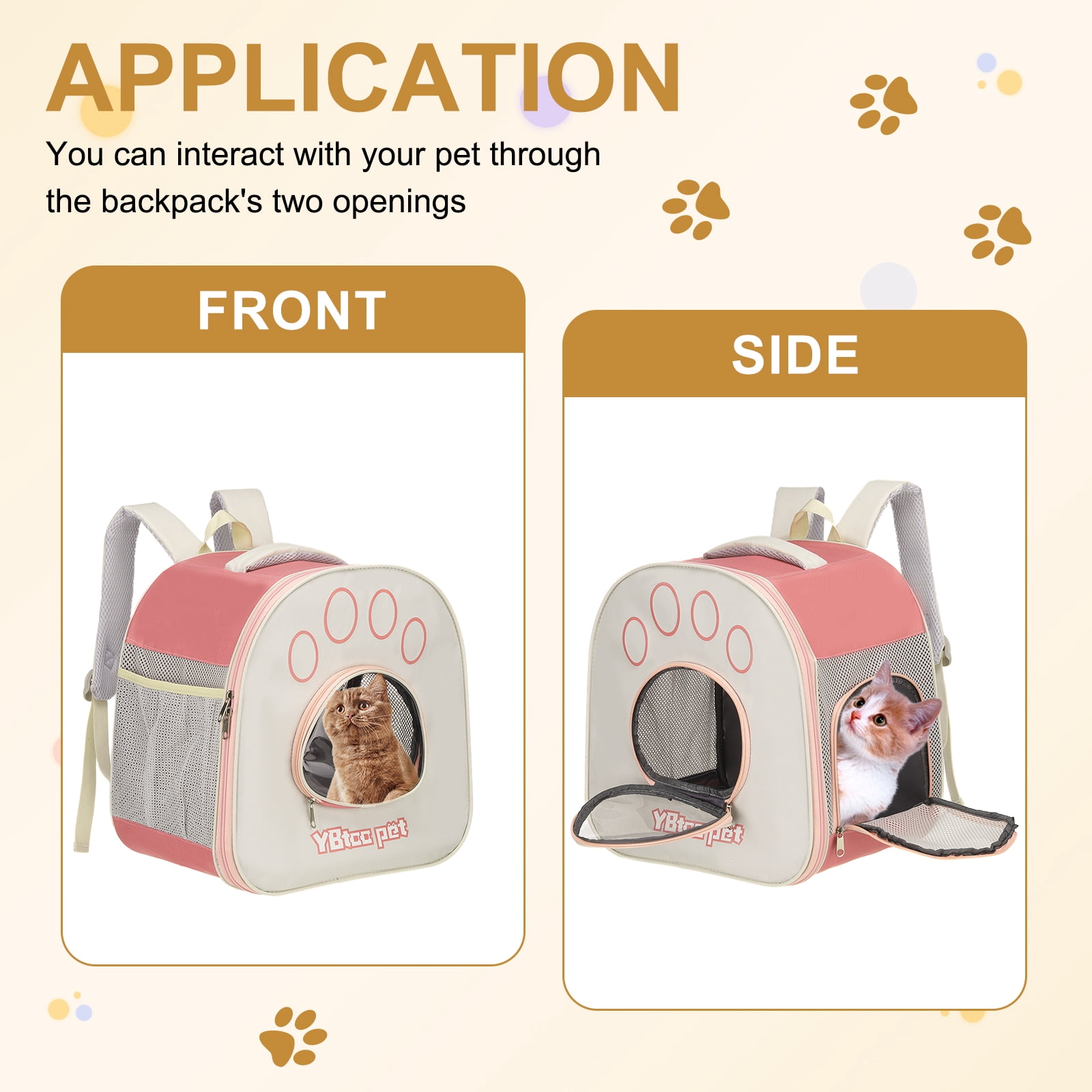 Uxcell Pet Portable Travel Backpack Carrier for Small Large Cat Uxcell Pet Dog, Pink