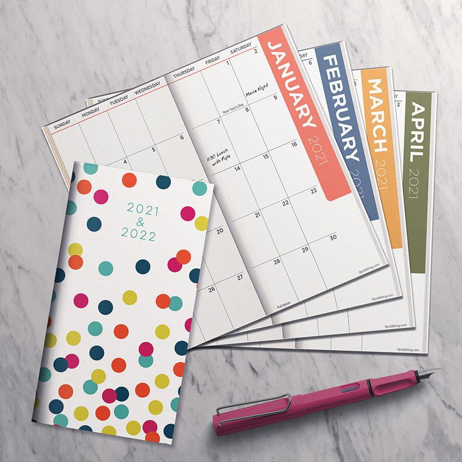 2021 2022 colorful dots 2 year small monthly planner walmart canada