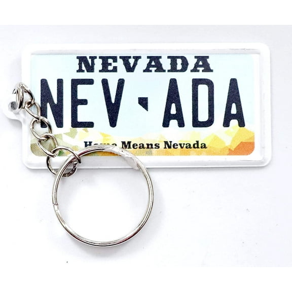 Nevada License Plate Aluminum Ultra-Slim Rectangular Souvenir Keychain