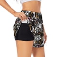 thumbnail image 1 of Balery Cute Dogs Puppy2 Pantalones cortos deportivos para mujer con forro y dos bolsillos, elásticos, para entrenamiento, gimnasio, yoga-Medium, 1 of 7
