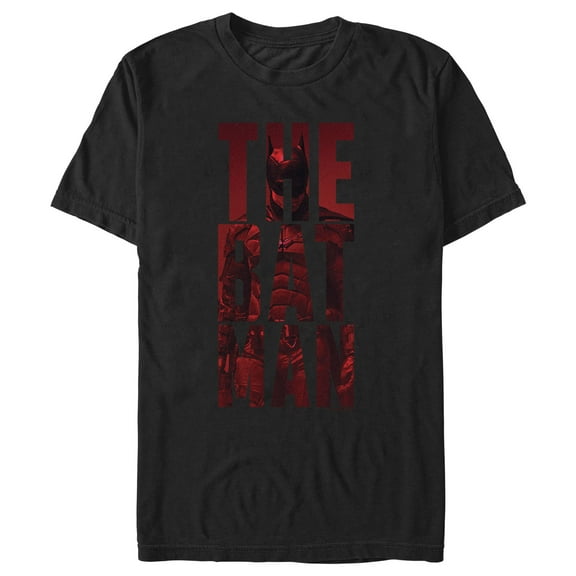Men's The Batman Red Standing Portrait  Graphic Tee Black 2X Large