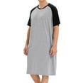 thumbnail image 6 of Men's Nightshirt for Sleeping Nightwear Soft Comfy Nightgown Short Sleeve Sleepwear Long Night Shirts Comfy Nightgown Loose Sleep Shirt Pajama Shirts Sleep Shirts, 6 of 8
