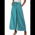 thumbnail image 2 of Pantalones Anchos de Verano para Mujer, Cómodos, Color Verde Malaquita, Talla M, 2 of 5