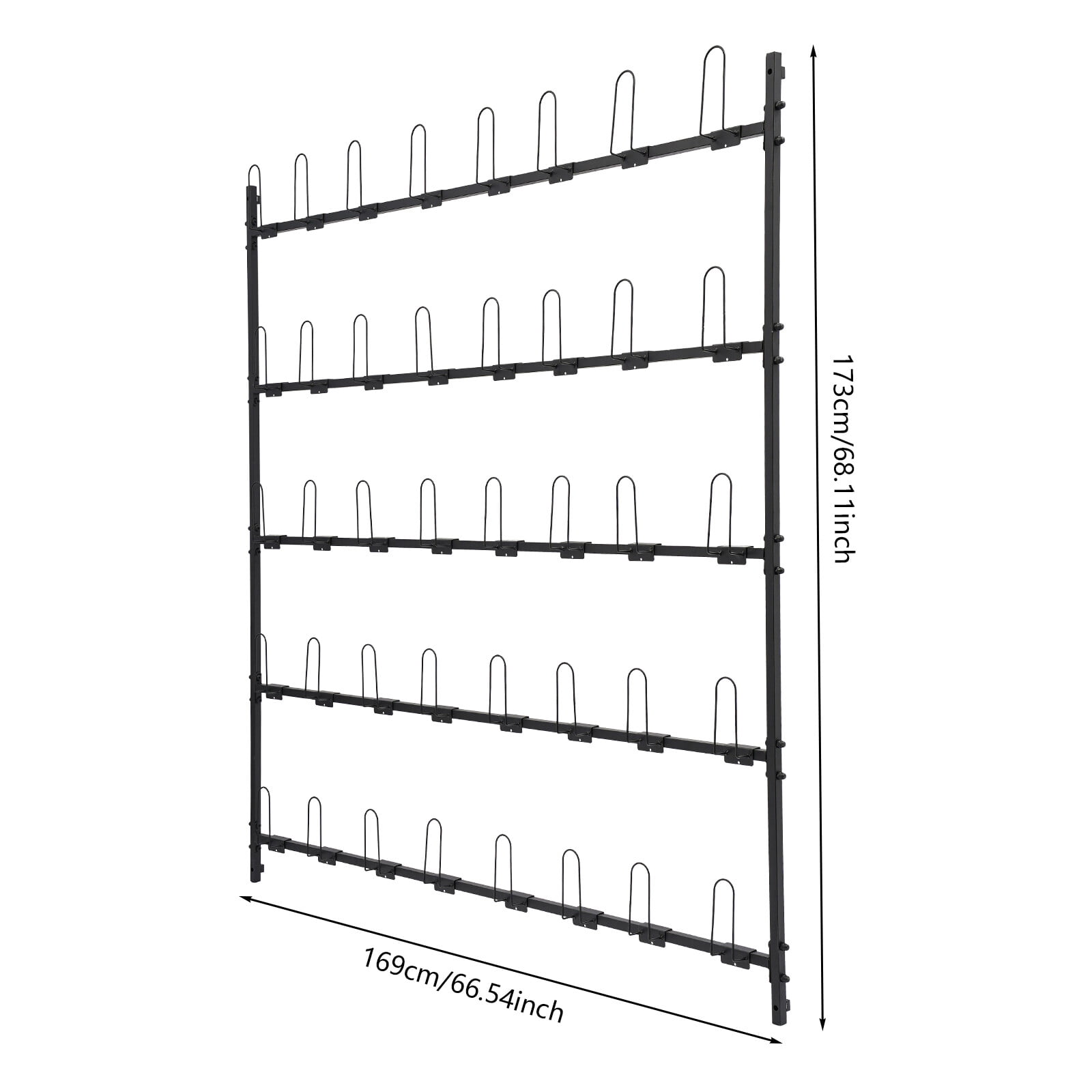 ToppiJoy 5 Tiers Boxing Glove Storage Rack, Wall Mounted Boxing Glove Drying Rack Holds 20 Pairs of Gloves