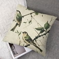 thumbnail image 7 of Acheng Green Sparrow Pillow Covers Pillowcase Invisible Zipper Double Sided Printing Premium Home Decor,for Car Sofa Office Bedroom,Set of 2 White(Two Side Print) 12x12in, 7 of 7
