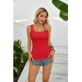 thumbnail image 4 of Vafful Womens Summer Tank Tops Square Neck Sleeveless Low Cut Sexy Shirts Ribbed Tanks Slim Fitted Casual Basic Tee Shirt, 4 of 7