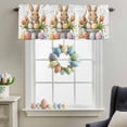 thumbnail image 3 of Valance Curtains for Kitchen Windows Cartoon Easter Egg Bunny on White Rod Pocket Valance Spring Leaves Flower Short Window Curtain Topper for Bedroom Living Room Bathroom 54x18in,1&nbsp;Panel, 3 of 9