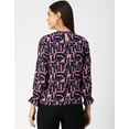thumbnail image 4 of Moomaya Long Sleeve Round Neck Printed Georgette Top - Women's Boho Top, 4 of 9