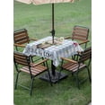 thumbnail image 4 of Outdoor Tablecloths with Umbrella Hole & Zipper, Blue Plaid Groundhog 54x54 Inch Square Tablecloths, Spring Floral Butterfly Botanical Waterproof Table Cloth, Patio/Pool/Picnic Table Covers, 4 of 8
