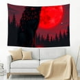 thumbnail image 4 of RKSupls Tapestry Wall Hanging Art, Black Wolf Howling at Red Blood Moon in Forest Tapestry Decoration for Daily Bedroom, Dorm, Living Room, Apartment Hallway Home Decor, 4 of 5