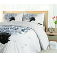 thumbnail image 5 of Ambesonne Retro Duvet Cover Set, Flower Haired Snowflakes, 2-Calking, Slate Blue and Black, 5 of 7
