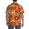 thumbnail image 5 of KLL Monster Truck Print Men's Shirt Short Sleeve Button Down Summer Cuba Beach Shirts- 4X-Large, 5 of 7