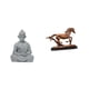thumbnail image 1 of Escultura De Buda Mono Y Caballo, Figura Coleccionable, Adorno Artístico En Miniatura Para Escritorio, Patio, Sala De Estar, Decoración Del Hogar, 1 of 8