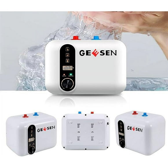 Electric Hot Water Heater 120/240V Small Compact Tank Storage,Rv Tr 3.0Gallon Trailer 1.5KW Kitchen Instant Under Sink Counter Cupboard, RV 1 PCs 16” Long 1/2”FIP Stainless Steel Water Hose 11L