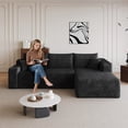 thumbnail image 5 of VEPXXP 96" Oversized Boneless L-Shaped Cloud Sectional Sofa, Plush Corduroy Deep Seat Modular Couch for Living Room, No Assembly, Black, 5 of 9