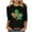 Black, variant on Erwazi St Patricks Day Shirt Women 3/4 Sleeve Crew Neck T-Shirts Shamrock Funny Graphic Tee Tops